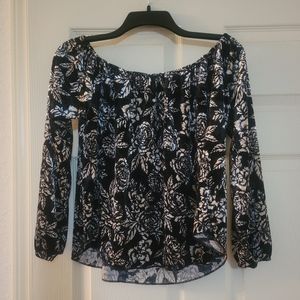 velvet off-shoulder cropped top
